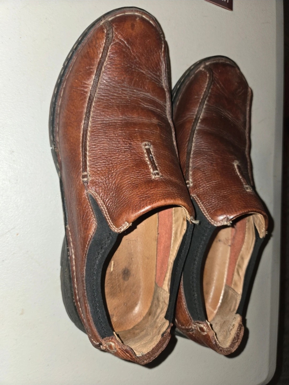 Clarks Brown Leather Slip-On Loafers